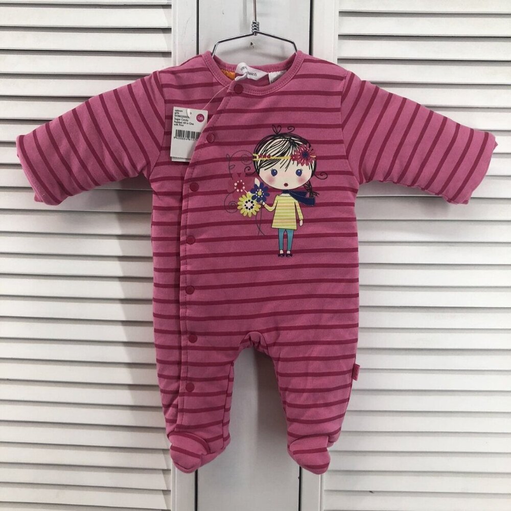 Pumpkin Patch Size 0-3M Padded All in One Pink